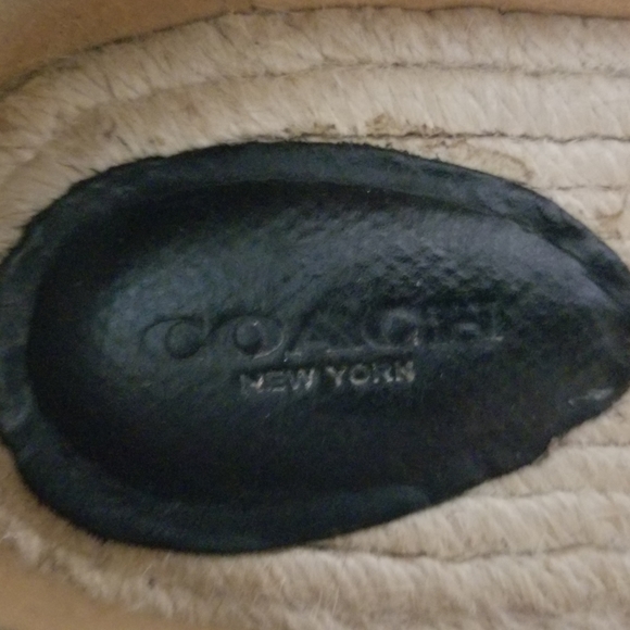 Coach Rhodelle Black Leather Espadrilles Flats 10B - Picture 6 of 8